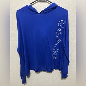 Calvin Klein Performance Blue Lightweight Hoodie Long Sleeve Top – XL